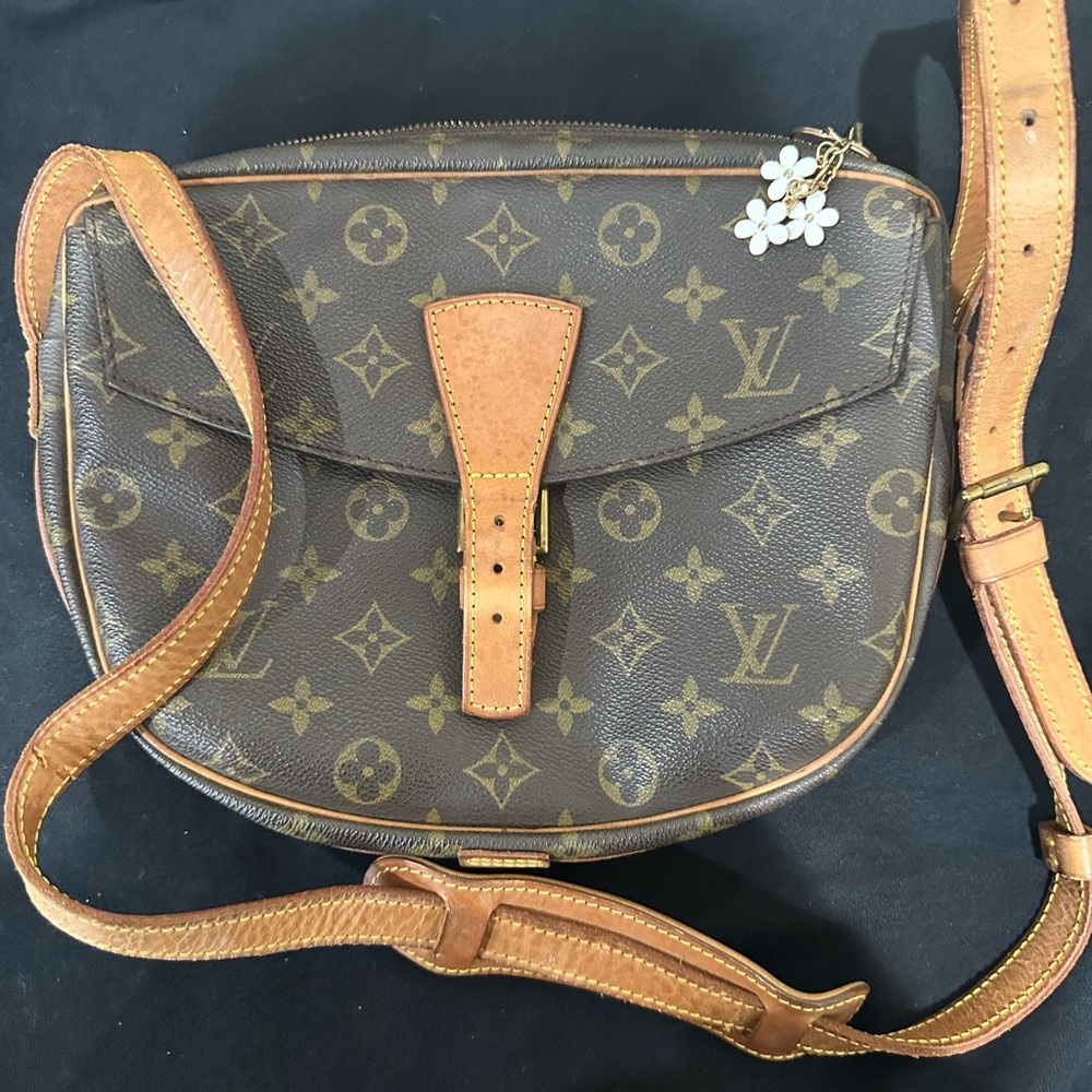 Louis Vuitton Monogram Tan Crossbody Bag with Saddle Shape